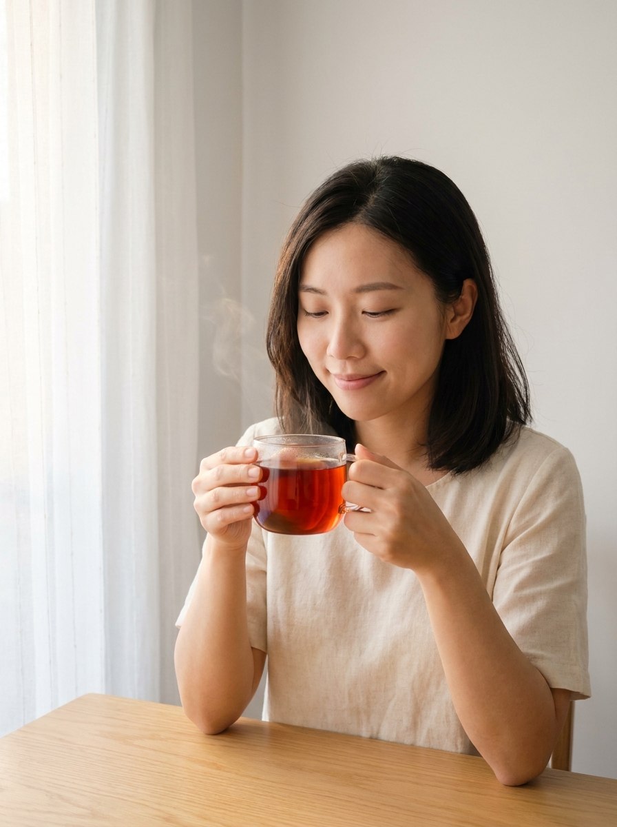 手持茶杯