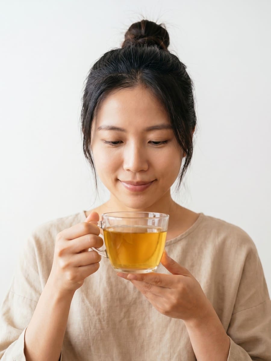 手持茶杯