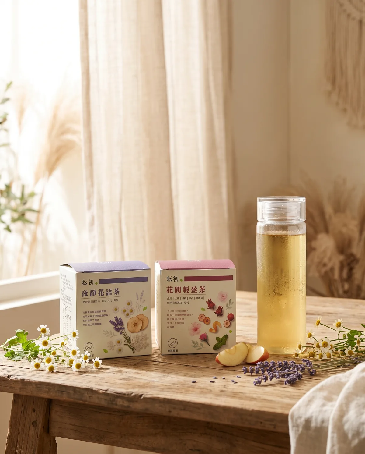 晨光窗邊，兩款花果茶冷泡備齊