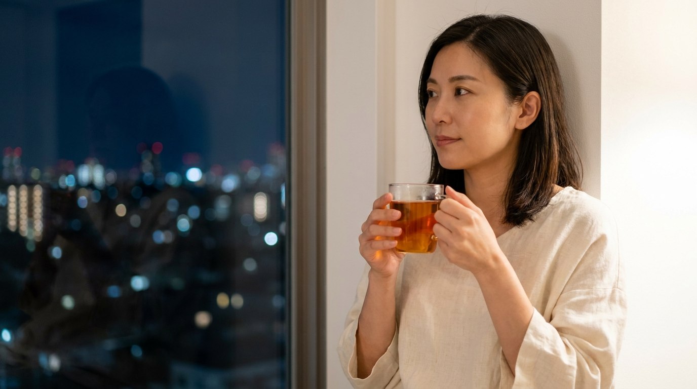 窗邊夜景獨處